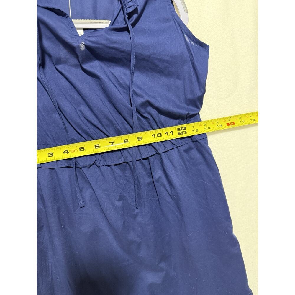 J.Crew Factory Midi Dress Size 4 Navy Tiered Fit & Flare NWT Tie-Neck Sleeveless - Picture 14 of 15